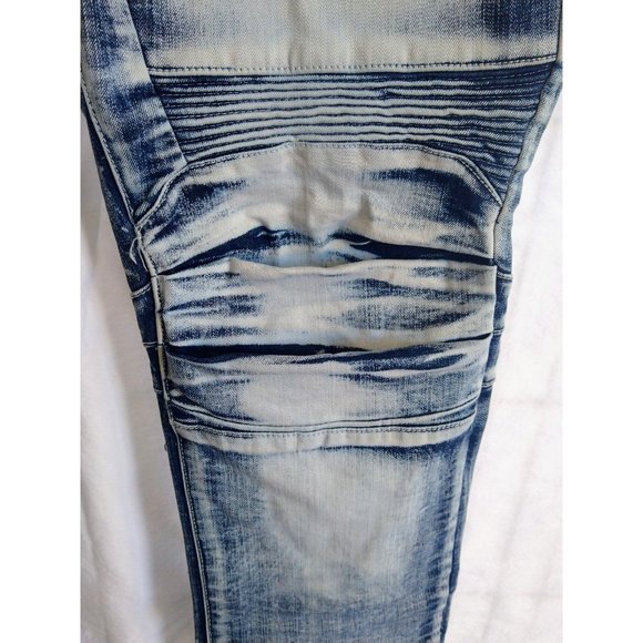 Smoke Rise Jeans Y2K 1991 Vintage Mens 40x32 Acid Wash Moto Hip Hop Jeans EUC - Picture 7 of 8